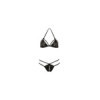 Soutien-gorge en dentelle noire avec bonnets détachables et string 